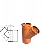 Тройник ПВХ для наружной канализации 45° от ООО Термотон